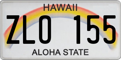 HI license plate ZLO155