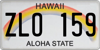 HI license plate ZLO159