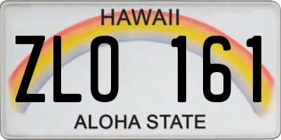 HI license plate ZLO161