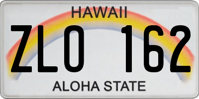 HI license plate ZLO162