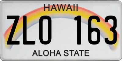 HI license plate ZLO163