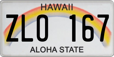 HI license plate ZLO167
