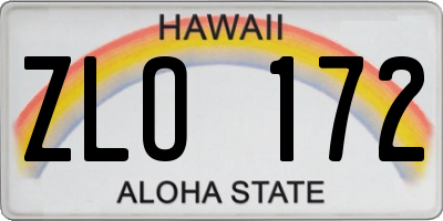 HI license plate ZLO172