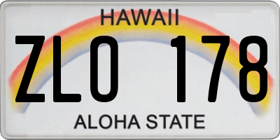 HI license plate ZLO178