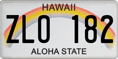 HI license plate ZLO182