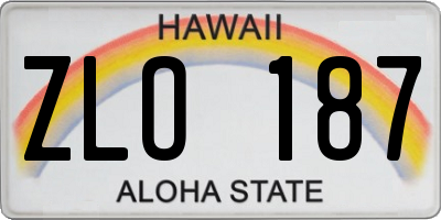 HI license plate ZLO187