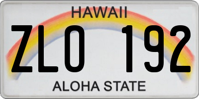 HI license plate ZLO192