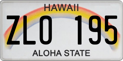 HI license plate ZLO195