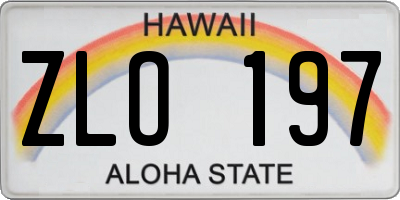 HI license plate ZLO197