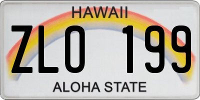 HI license plate ZLO199