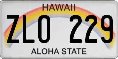HI license plate ZLO229
