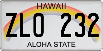 HI license plate ZLO232