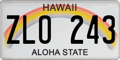 HI license plate ZLO243