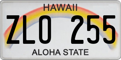 HI license plate ZLO255