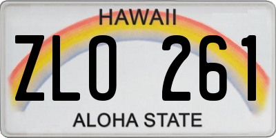 HI license plate ZLO261