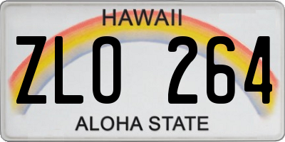 HI license plate ZLO264