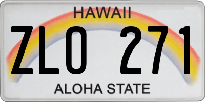 HI license plate ZLO271