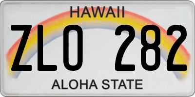 HI license plate ZLO282