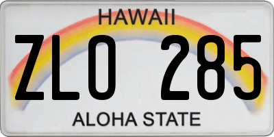 HI license plate ZLO285