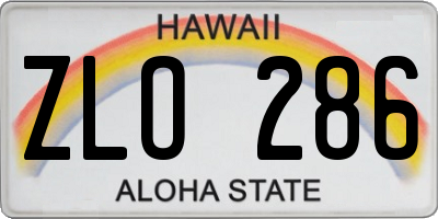 HI license plate ZLO286