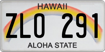 HI license plate ZLO291