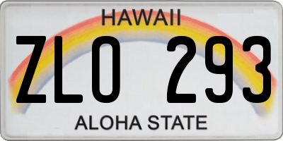 HI license plate ZLO293