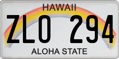 HI license plate ZLO294