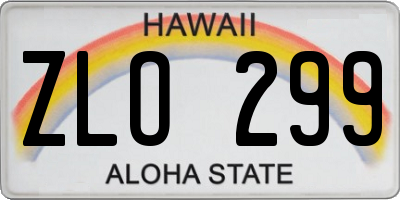HI license plate ZLO299