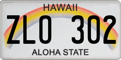 HI license plate ZLO302