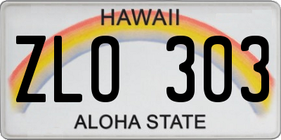 HI license plate ZLO303