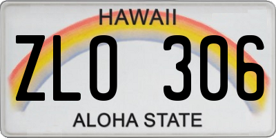 HI license plate ZLO306