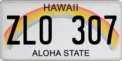 HI license plate ZLO307