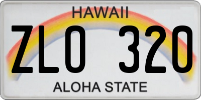 HI license plate ZLO320