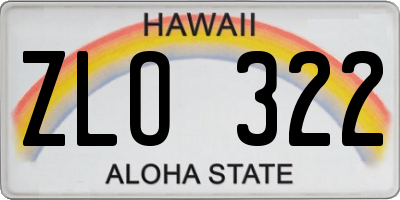 HI license plate ZLO322