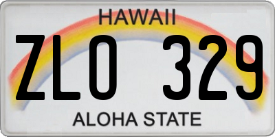 HI license plate ZLO329