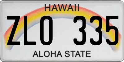 HI license plate ZLO335