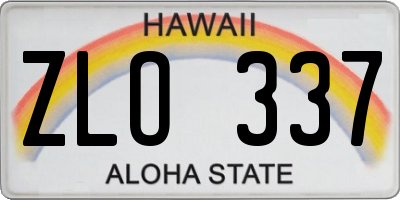 HI license plate ZLO337