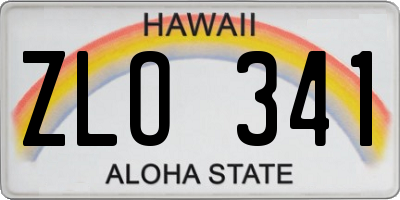 HI license plate ZLO341