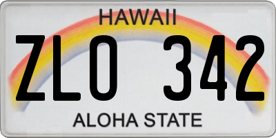 HI license plate ZLO342