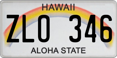 HI license plate ZLO346