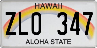 HI license plate ZLO347