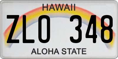 HI license plate ZLO348
