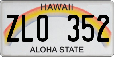 HI license plate ZLO352