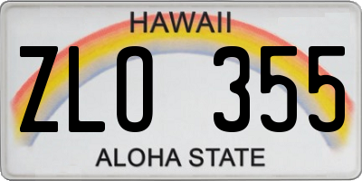 HI license plate ZLO355