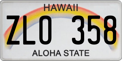 HI license plate ZLO358