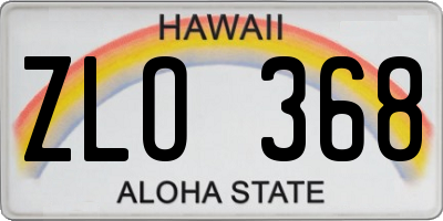HI license plate ZLO368