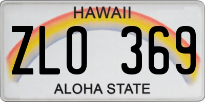 HI license plate ZLO369