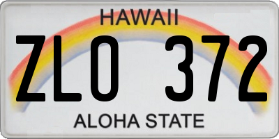 HI license plate ZLO372