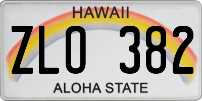 HI license plate ZLO382