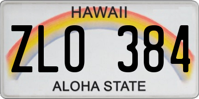 HI license plate ZLO384